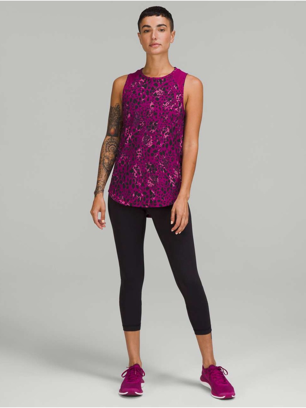 lululemon athletica Sculpt Tank Fuchsia Leopard Print Sleeveless Tank